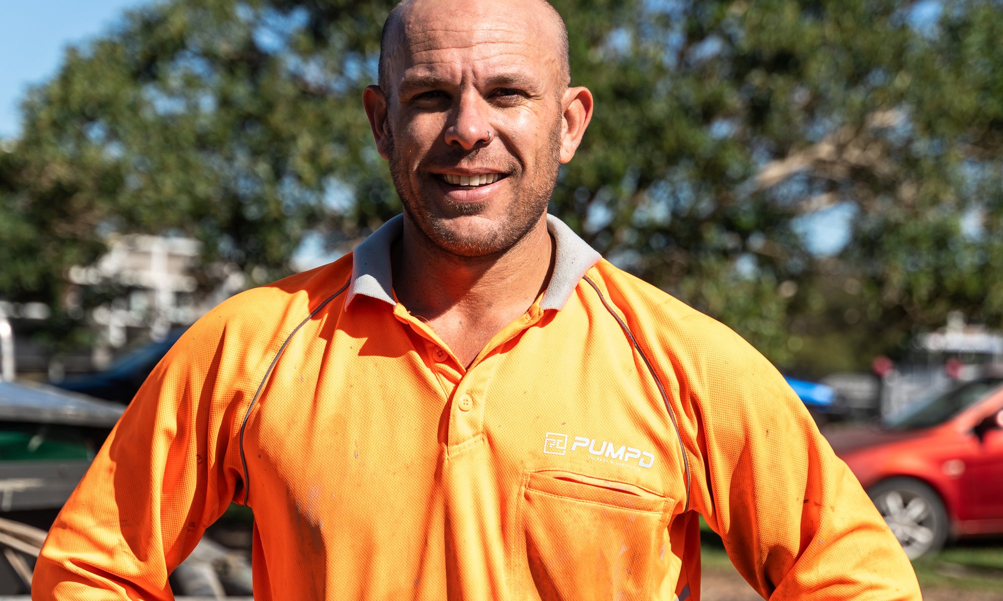 Blake Andreas on site in Pumpd hi-vis